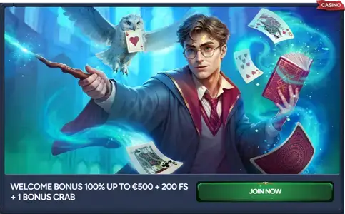 Velkomstbonus 100% opptil €500 / 5 750 NOK 💰 + 200 Gratisspinn 🎰 + 1 Bonuskrabbe 🦀